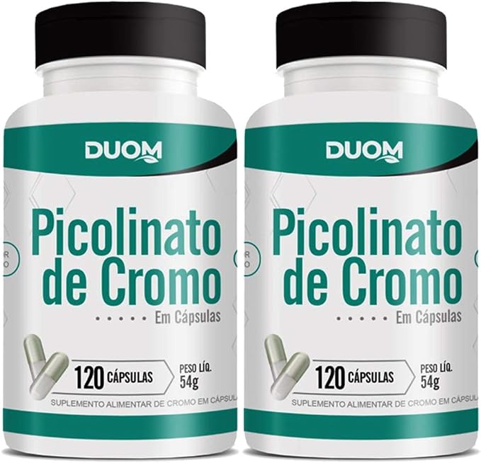 Picolinato de Cromo 120cps (1 ao dia) Duom | Kit 2 Frascos