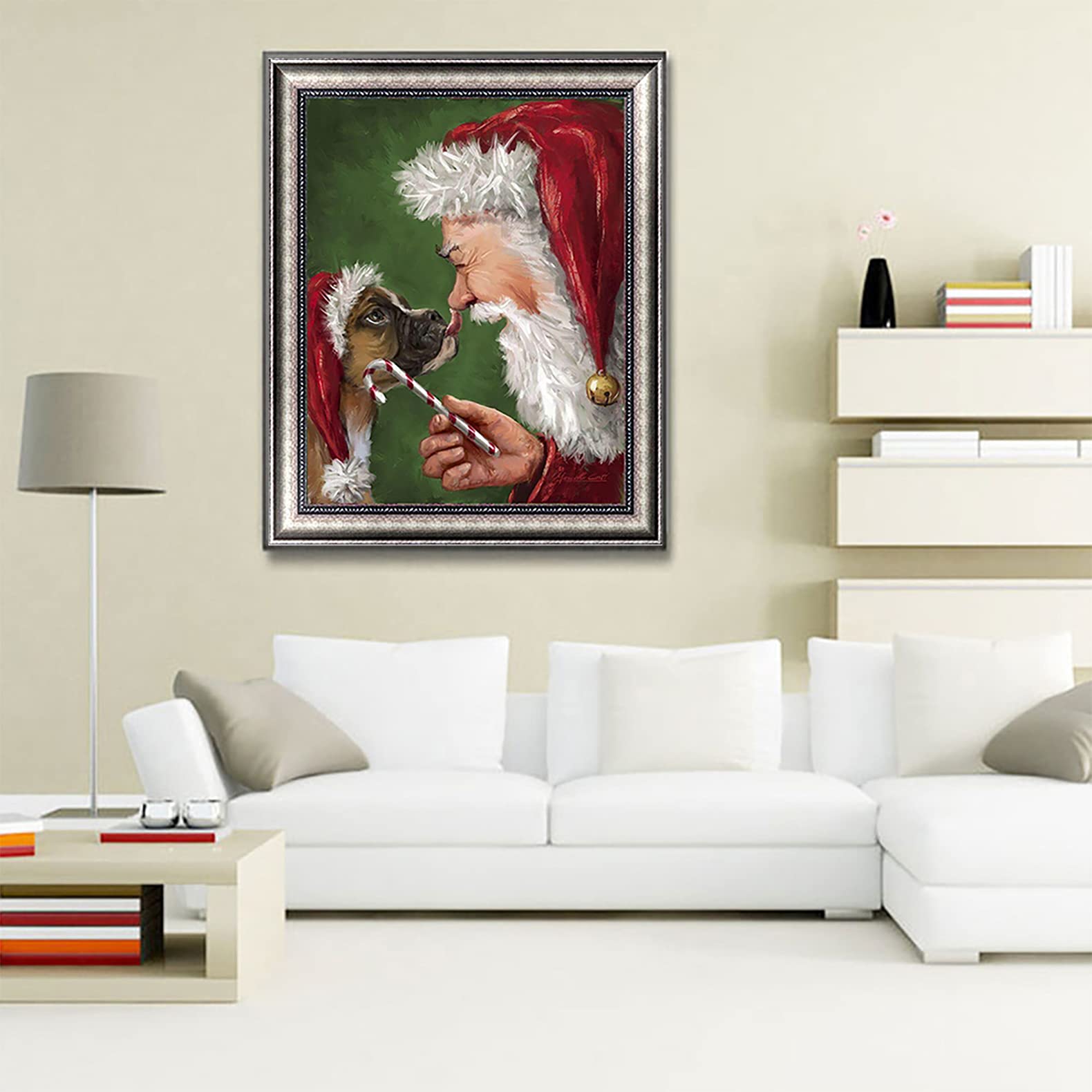 Diamant-Malerei-Set Weihnachtsmann-Hirsch – 30 X 40 Cm, 5D Runde Steine – DIY Kunst Für Zuhause