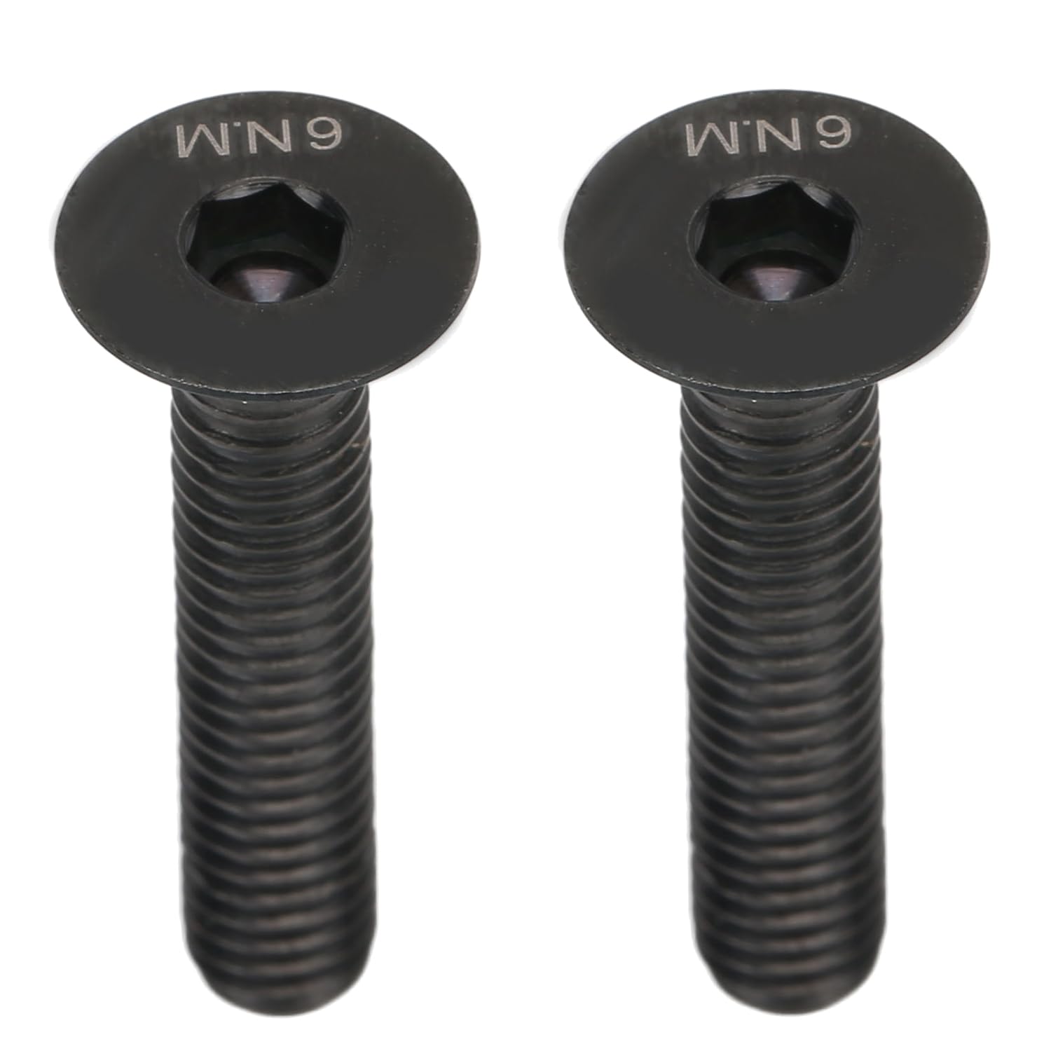 2Pcs Bike Stem Bolt Screw, M6 x 30mm Flat Head Headset Cap Bolt Bike Headset Stem Top Cap Fixing Bolts Black