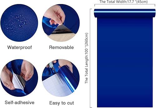 Miniatura 8 de CHIHUT Papel adhesivo de acero inoxidable para electrodomésticos, papel tapiz metálico para despegar y pegar para refrigerador, papel tapiz