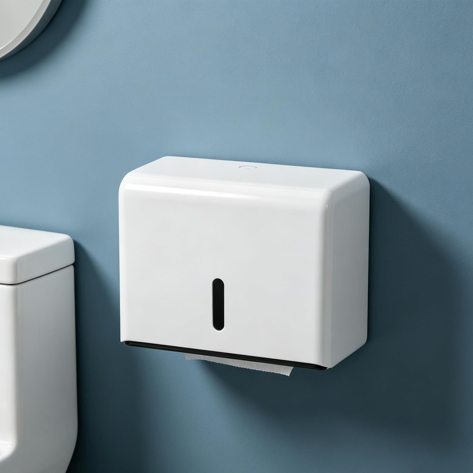 Dispenser di asciugamani di carta da parete - Dispenser di asciugamani di carta professionali senza foratura - Porta tovaglioli per bagno, cucina e toilette, bianco