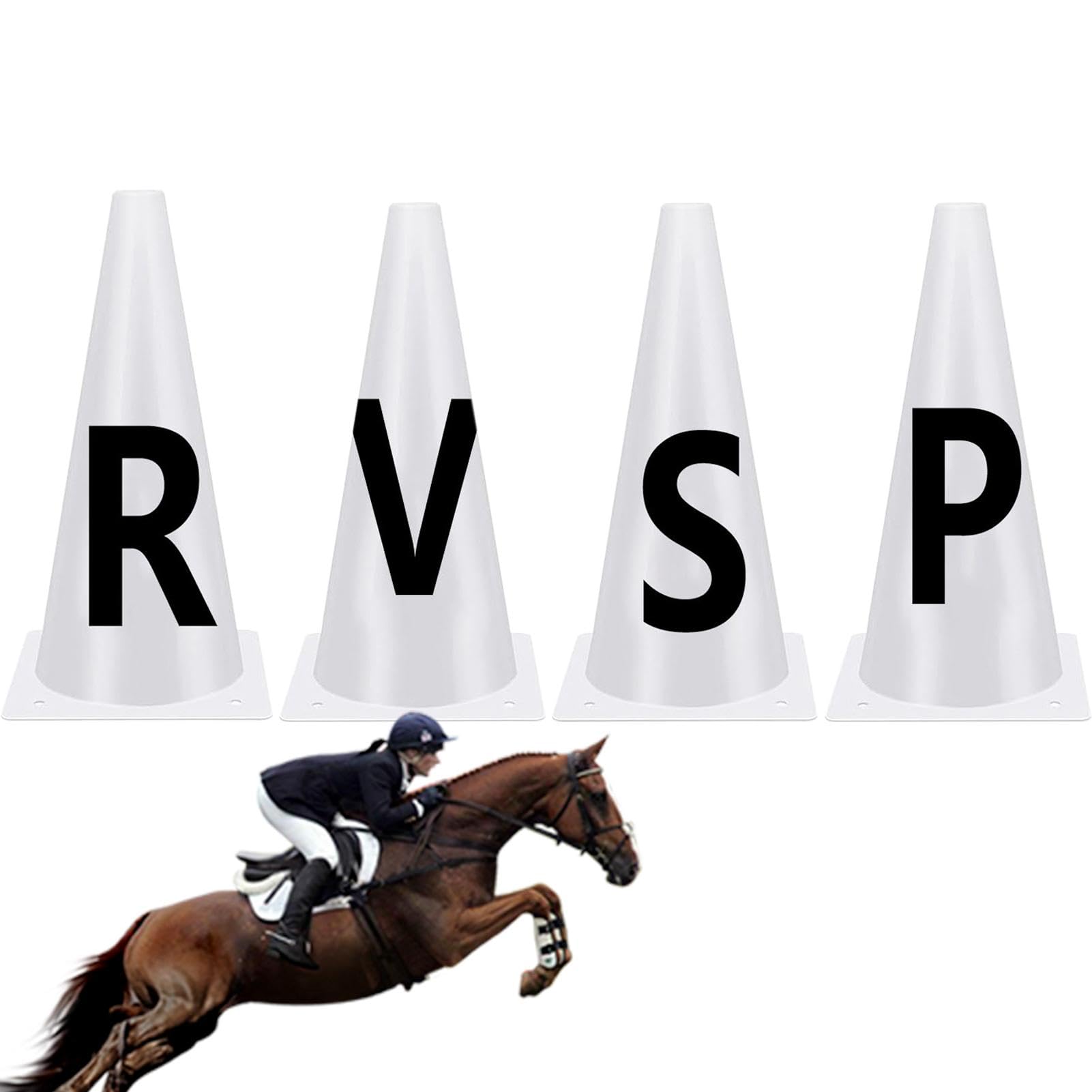 Coni da dressage, lettere da dressage | Lettere da dressage bianche portatili | Attrezzatura per l'allenamento del cavallo, cono per allenamento sportivo impilabile per eventi di atleti equestri