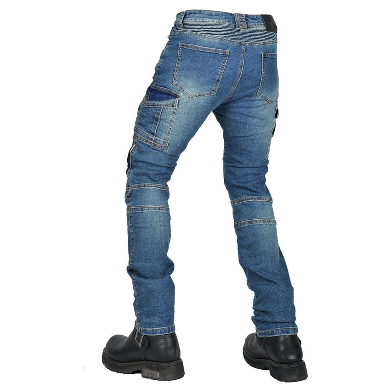 Męskie spodnie motocyklowe Slim Fit Armored Biker Jeans | Z ochronnymi ochraniaczami na kolana ochraniacze bioder trwały dżins do miejskiej przygody