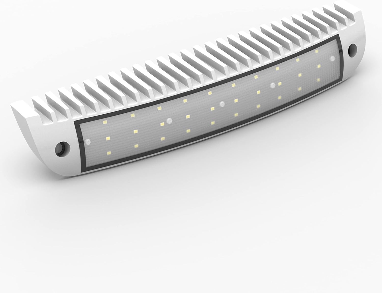 Leisure LED RV Exterior Porch Utility Light - White 12v 2500 Lumen Curved Lighting Fixture. Replacement Lighting for RVs, Trailers, Campers, 5th Wheels… (White)