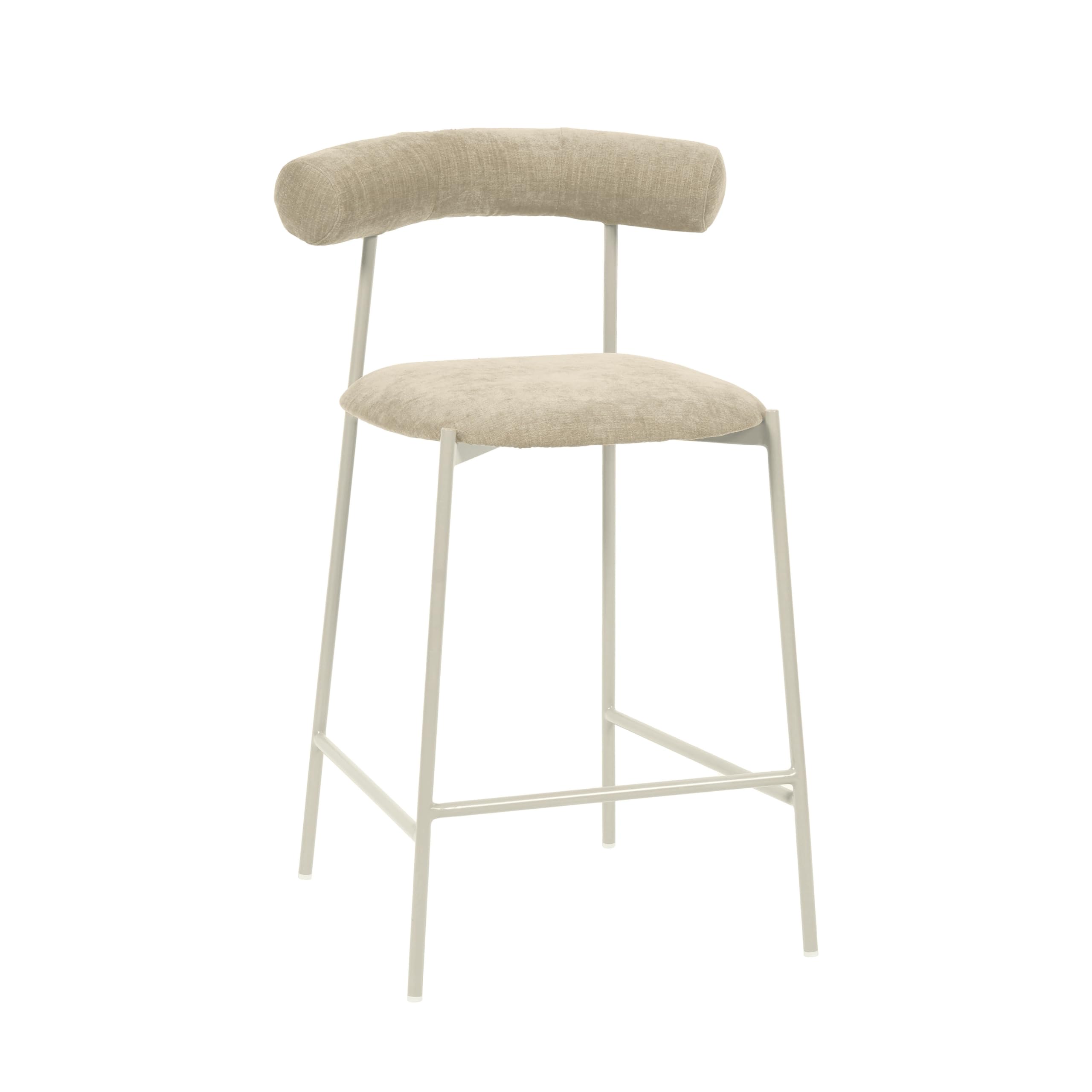 Tov Furniture Liliana Taupe Velvet Counter Stool