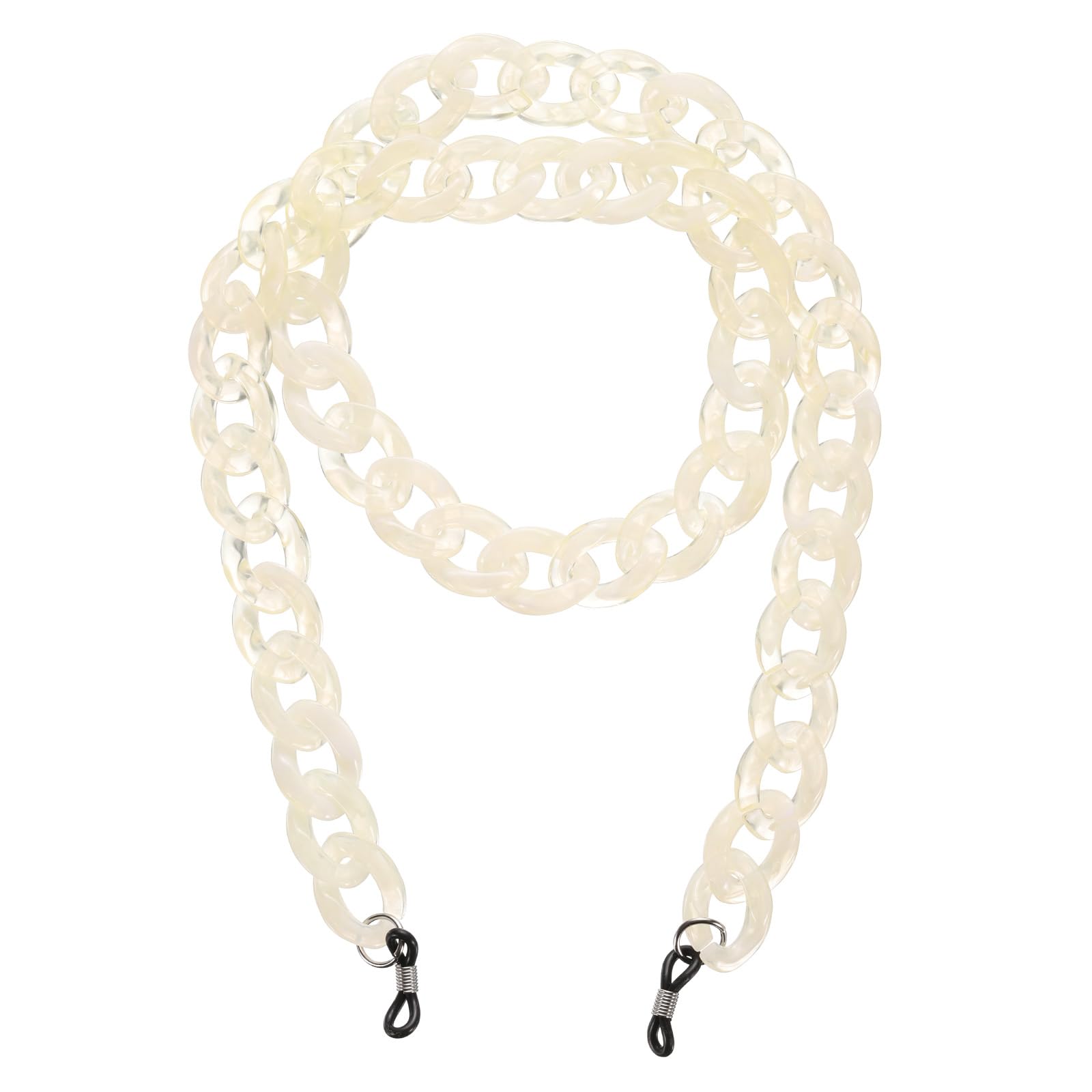 uxcell Eyeglass Chains for Women, Acrylic Eyeglass Holder Chains Adjustable Sunglasses Lanyards Holder Chain for Glasses Beige