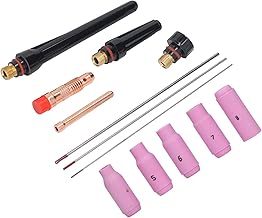 Kit de acessórios de tocha de solda TIG, kit de acessórios de tocha de solda TIG, 17 peças, kit de acessórios de tocha de solda MIG, soldador de bocal de cerâmica com clipe de eletrodo de equipamento de