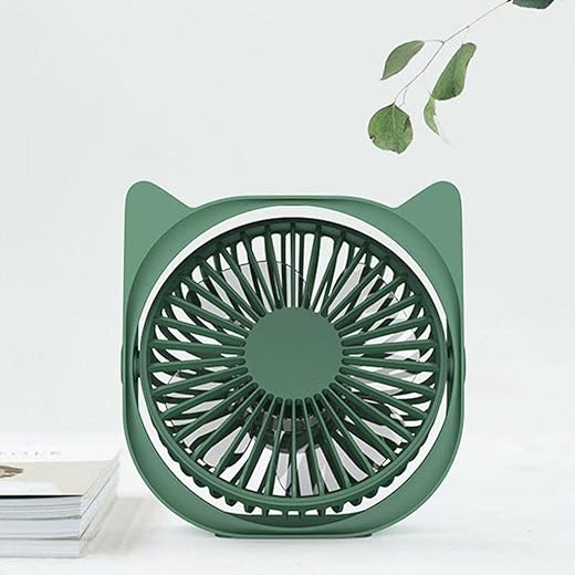 HEAVENGLOW Mini Quiet USB Fan Desktop Portable 360 Degree Ro