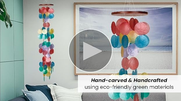 風鈴 woodstock chims capiz rainbow Amazon.com : Woodstock Chimes Capiz Waterfall Wind Chime, 40