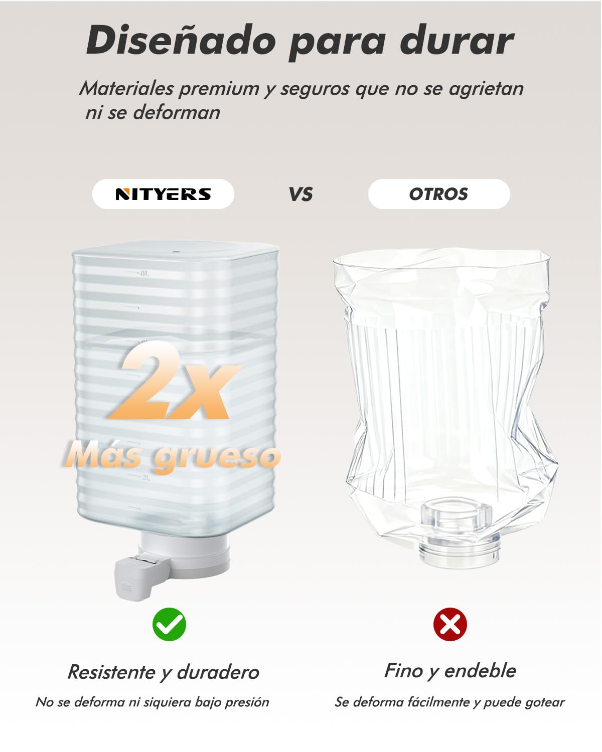 8L Bebedero Gatos por Gravedad con Grifo Patentado, Comedero Gato automático con Filtro y Base Ajustable, Boca Ancha para fácil Limpieza, Materiales Aptos para Alimentos