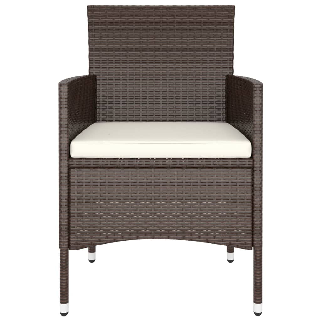 ShGaxin Set bistrot da giardino 5 pezzi rattan PE vetro temperato marrone, set tavolo e sedie giardino, tavolo terrazza esterna e sedie, set terrazza, mobili da giardino esterno - 3058371