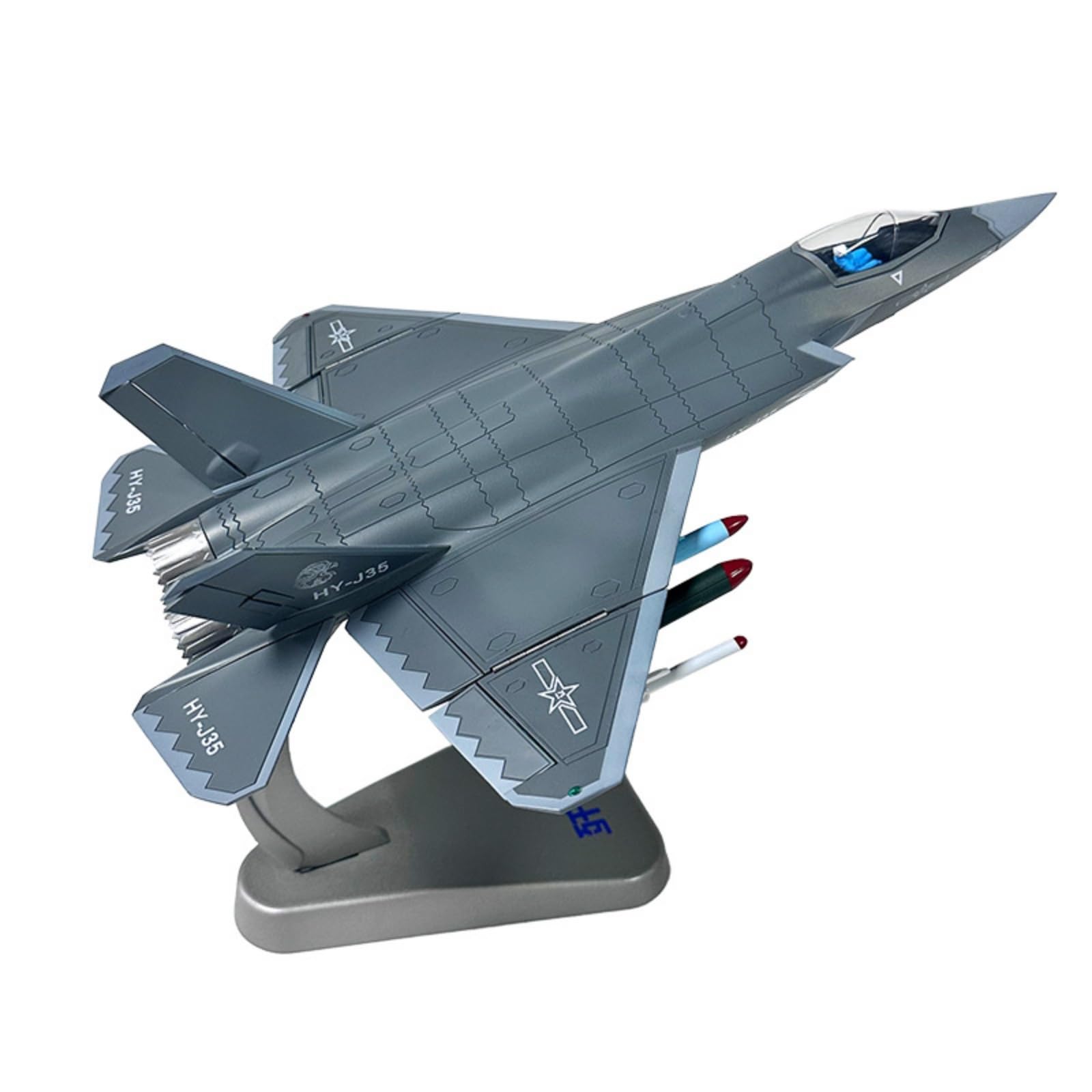 Harilla Aereo Modello da Caccia Maquette Velivolo Miniatura in Lega E Plastica Accessori Staccabili Sotto Tettuccio Cristallino Presentazione Dinamica su