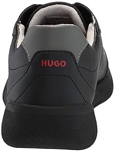 HUGO BOSS グローブ HUGO - Leather biker jacket with zipped sleeves - Black