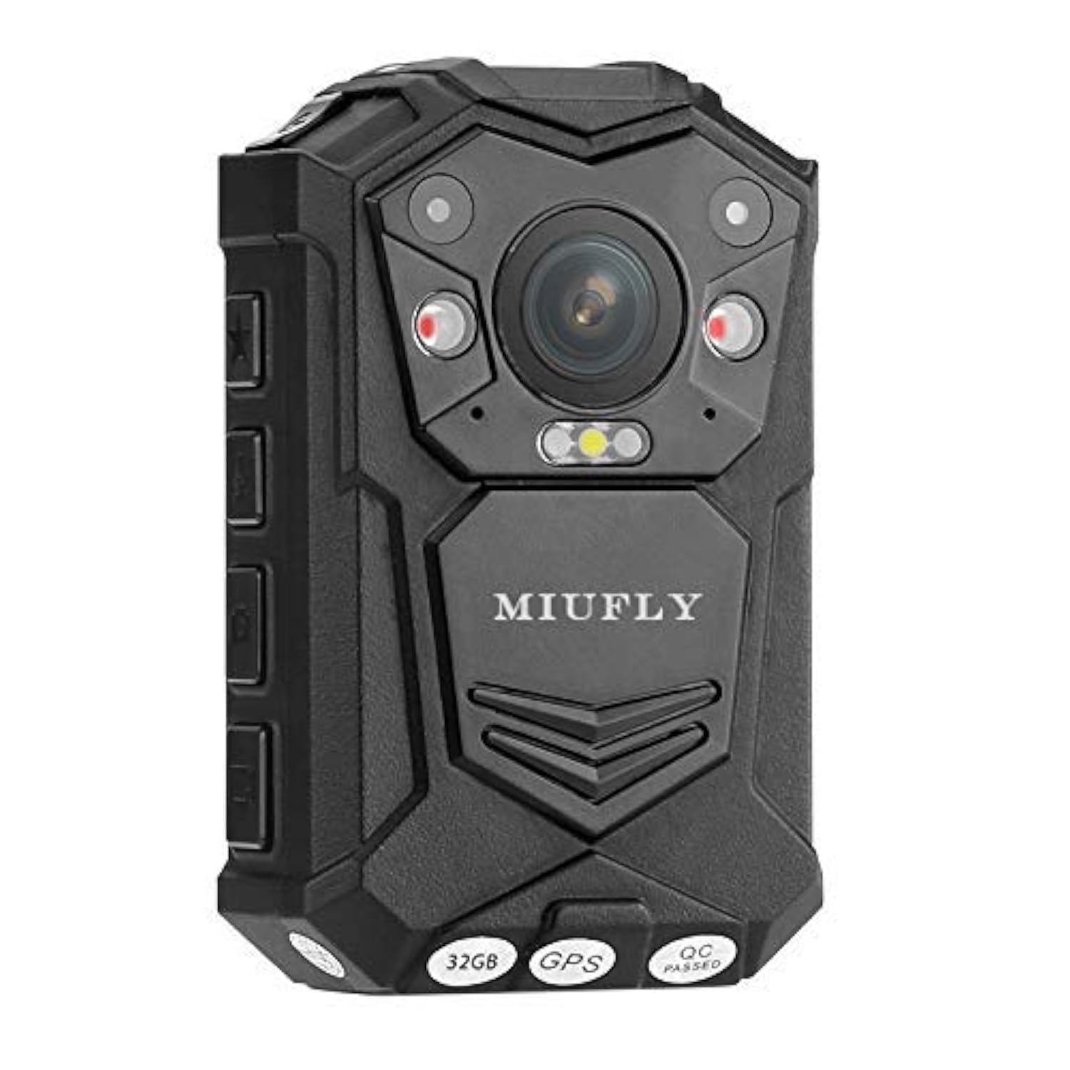 MIUFLY1296P HD Police Body Camera with 2 Inch Display, Night Vision, Built in 32G Memory and GPS for Security