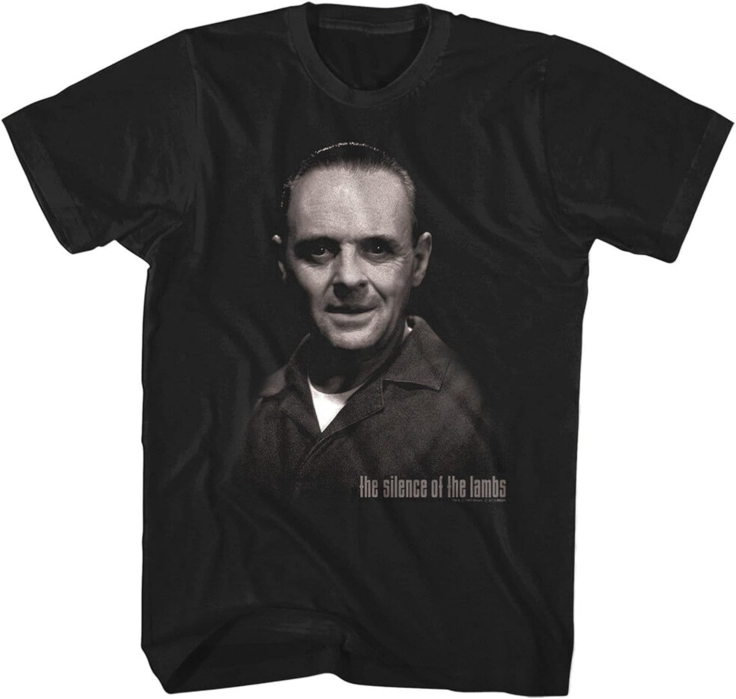 ElesSilence of The Lambs Hannibal LecterCannibal Anthony Hopkins Evil Men's O Neck 100% Cotton Short Sleeve Unisex T-Shirt Black