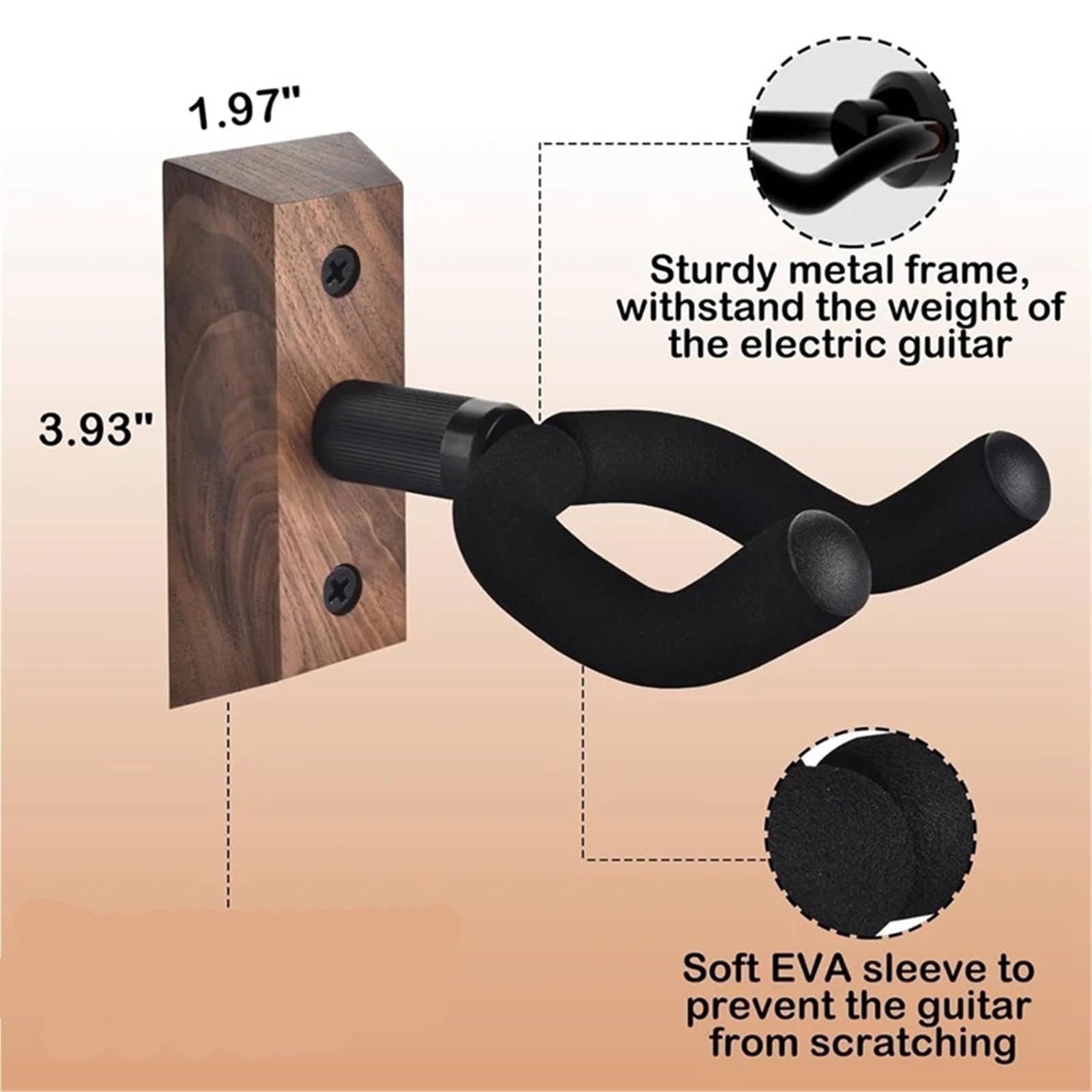 Supporto da parete for chitarra, 4 pezzi, gancio for a forma di U, supporto for acustica, elettrica, basso Per Guitarra