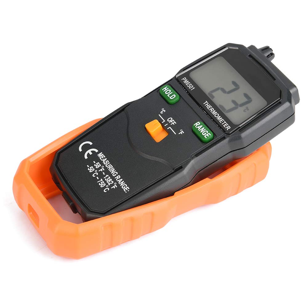 Termometro Digitale, PEAKMETER PMAK01 Test di Temperatura a Mano Display Grande -50~750 ℃ Multimetro Compatto con Termocoppia Tipo K