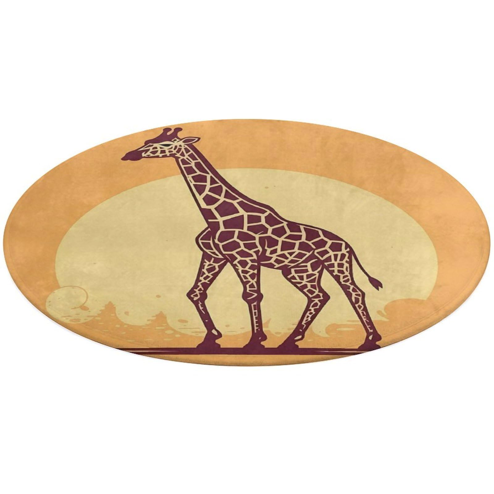 Tapis de sol rond en velours corail pour salon et chambre 80x80