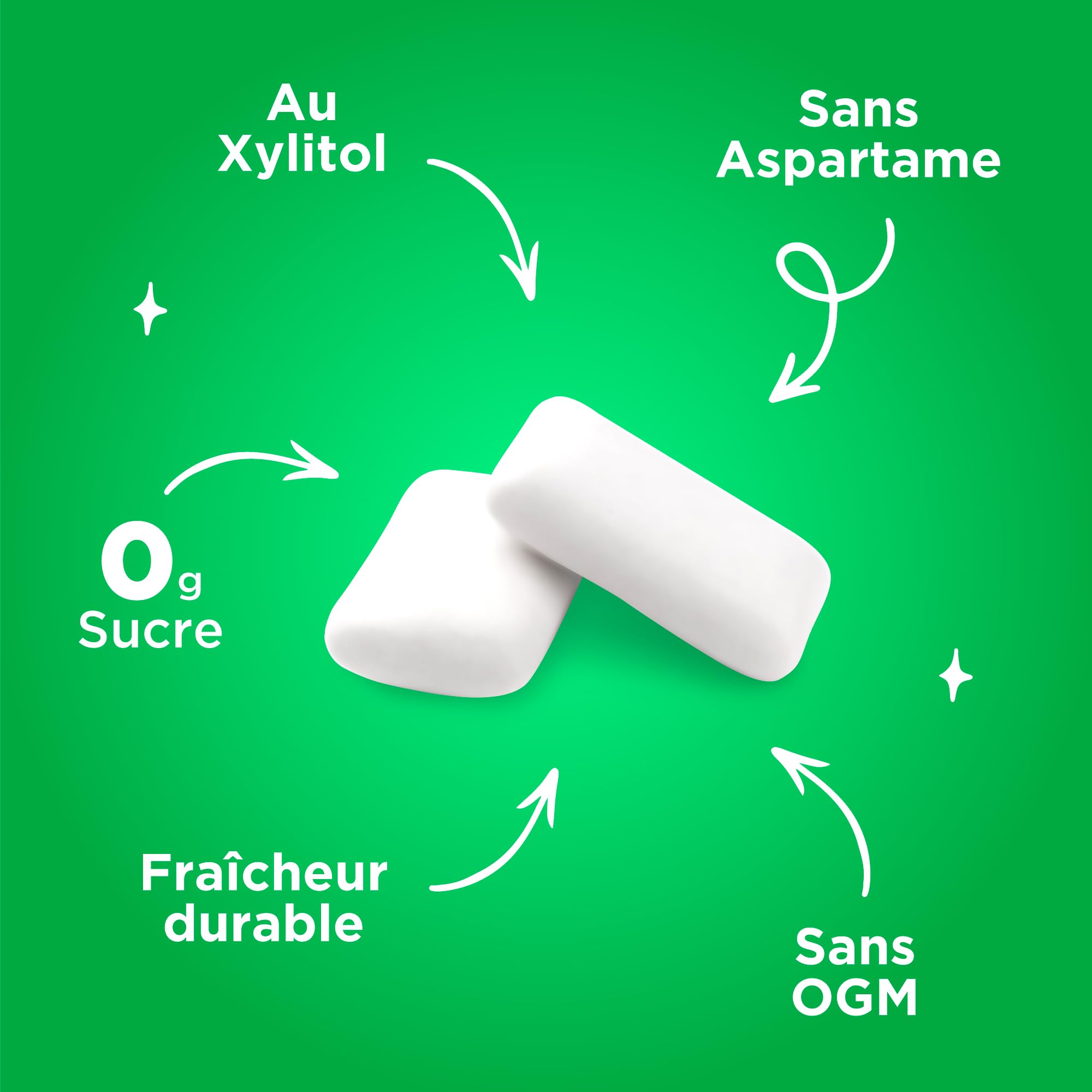 PUR Gum Sans Sucre Au Xylitol Végétalien Sans Aspartame Sans Gluten Goût Spearmint 55 Pièces