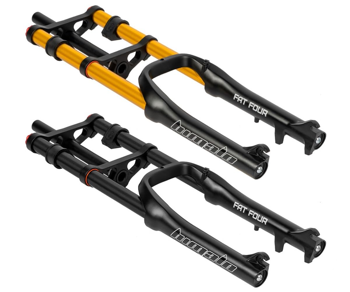 Widelec przedni do roweru śnieżnego z kołami 20", z regulacją odbicia, zawieszenie pneumatyczne, widelec Fatbike MTB, opony 4,0", rura prosta 28,6 mm, skok sprężyny 140 mm, 9 x 135 QR XC AM