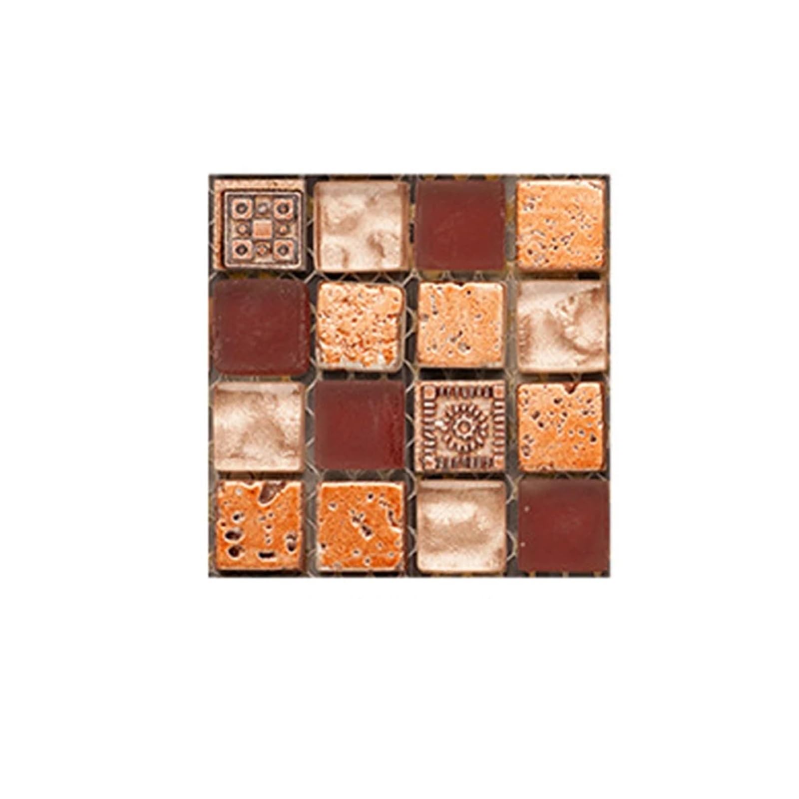 Stick On Tiles 10Pcs Mosaic Sticker Tiles Labelstock Bathroom Floor Tile Adhesive Kitchen Backsplash Chap Worktop Kitchen Decor 10x10cm(Color1)