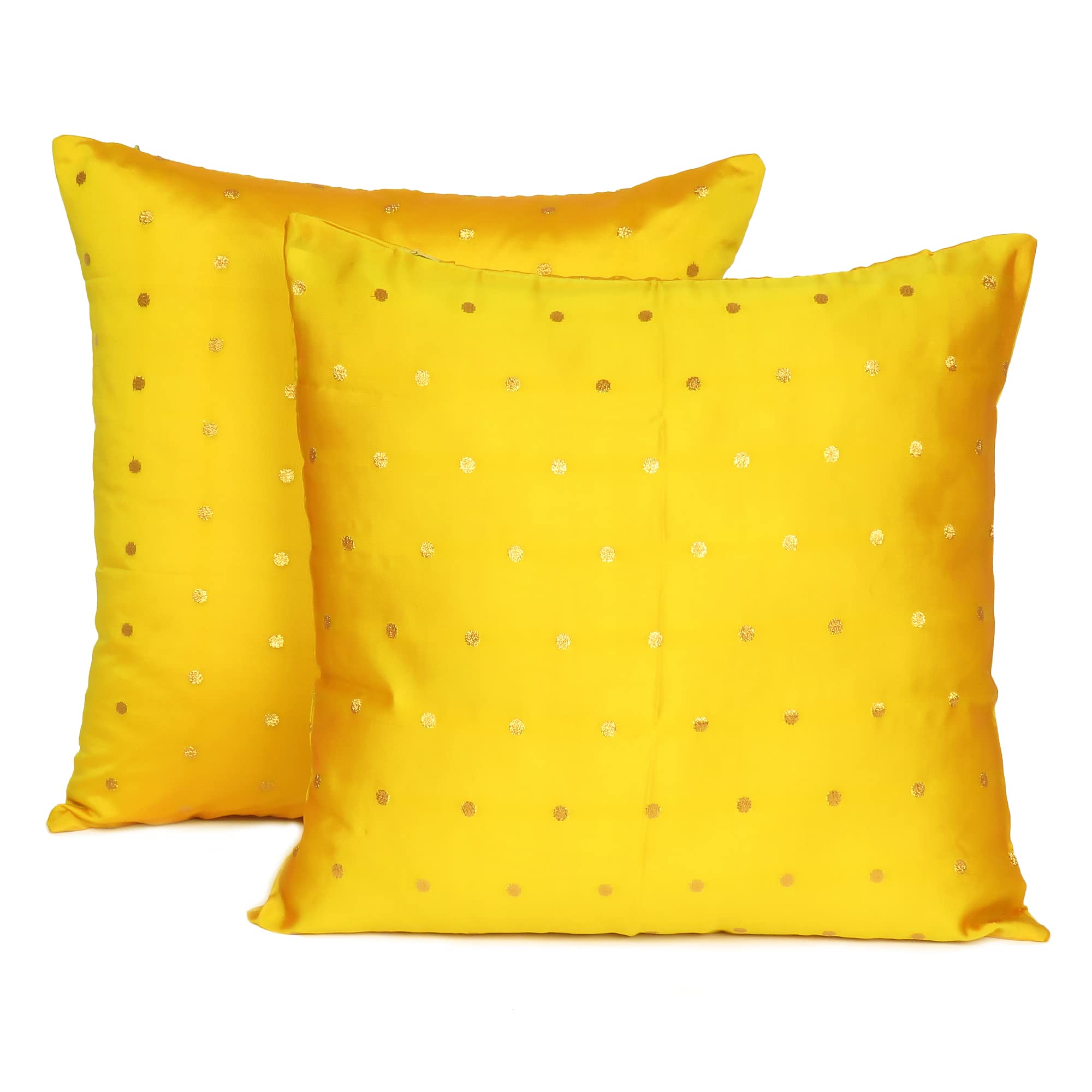 PELF Art Silk Cushion Cover Polka Dot Throw Pillow Case Home Decor Set of 2 (18 x 18, Yellow) (B0BJ793G1F) Amazon Price History, Amazon Price Tracker