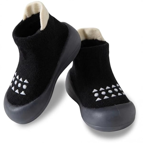 Hstyle Baby Sock Shoes Toddler Non-Slip Slippers Infant Walking Shoes Soft Rubber Sole Sneakers for Baby Boys Girls