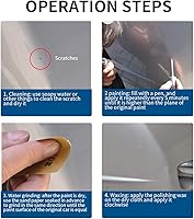 Vista 4 de Pintura de retoque para reparación de arañazos de pintura de automóviles, bolígrafo removedor de arañazos automático impermeable (blanco)