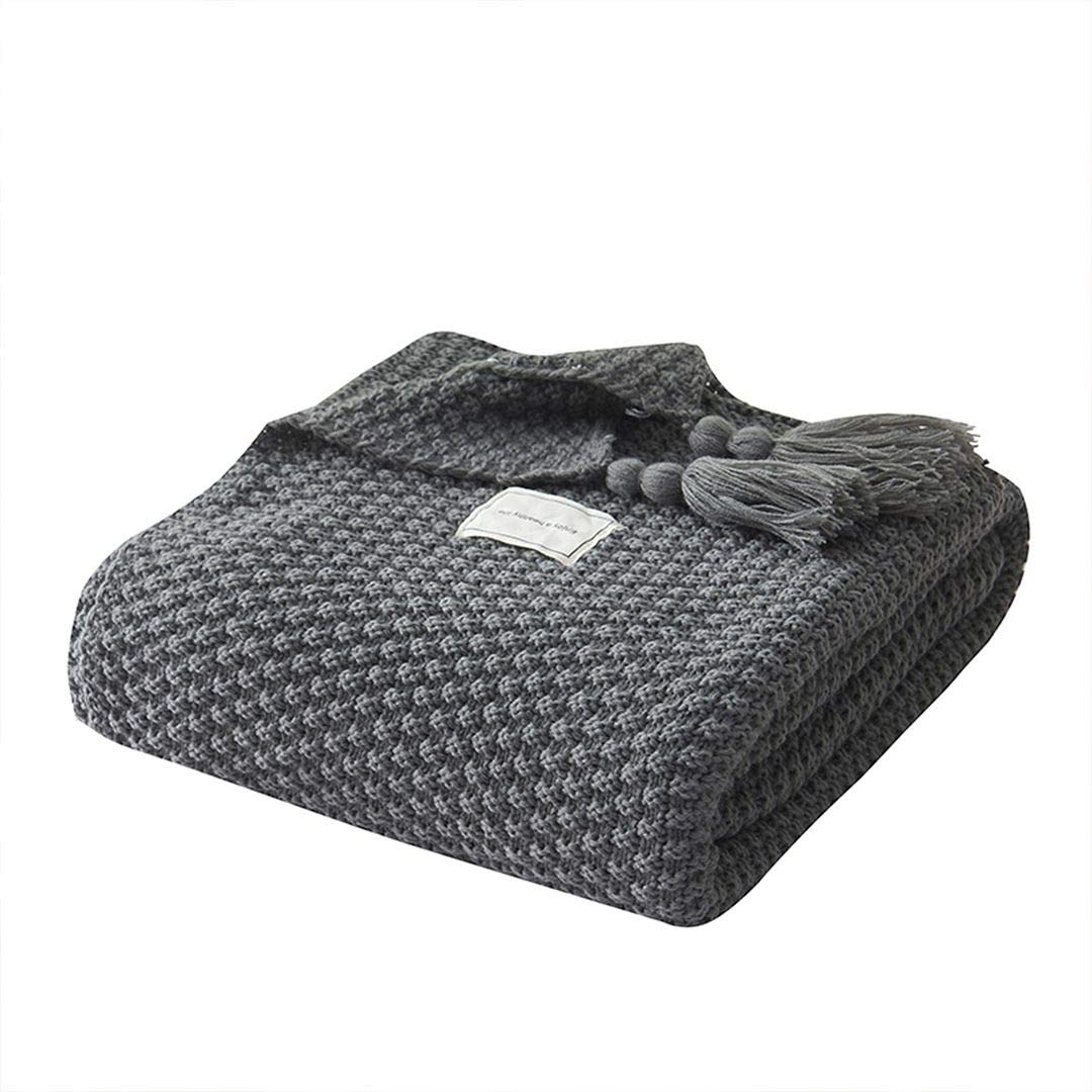AUSTINCIAGA Manta de Punto para Sofá Colcha de Mesa Manta Nórdica Cálida y Suave con Flecos Hecha a Mano para Playa Picnic Todas Las Estaciones
