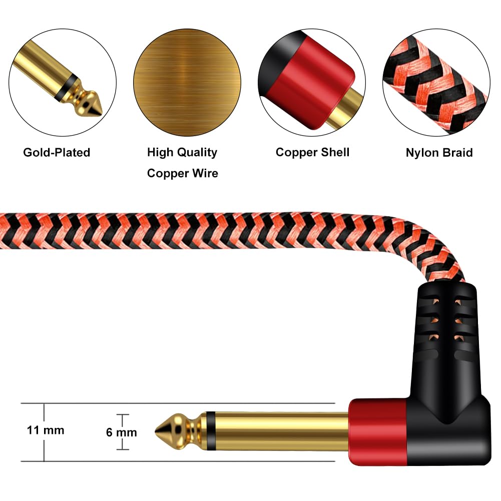 BMZFYBS 3.5mm to 6.35mm Cable,Youii 3.5mm 1/8" TRS to Dual 6.35mm 1/4" TS Mono Right Angle Stereo Y-Cable Splitter Cord Compatible for iPhone iPod - Image 4