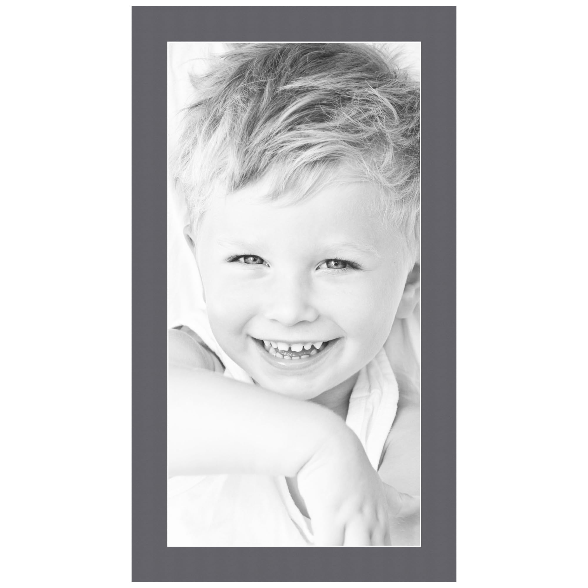 12x24 Granite/Mountain Grey Custom Mat for Picture Frame with 8x20 Opening Size (Mat Only, Frame NOT Included) - 5 Pack