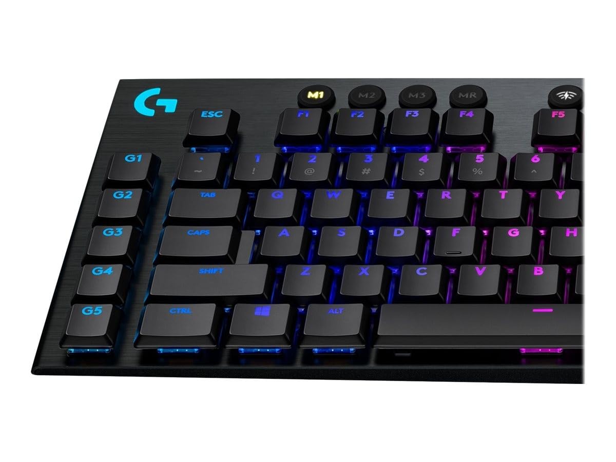 Logitech G915 Lightspeed Teclado Gaming Mecánico Inalámbrico con Teclas GL-Táctil de bajo Perfil, Diseño Ultra Delgado, 30 Horas de duración de la batería, Disposición QWERTY ES - Negro