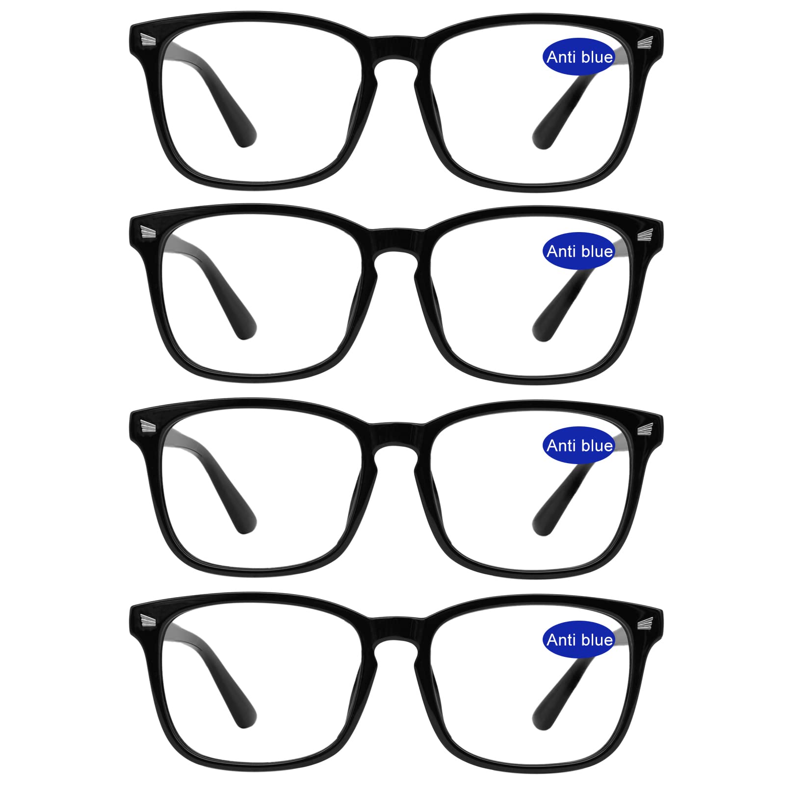 WEMOOTANTS 4 PACKS Blue Light Blocking Reading Glasses Women 1.0 1.25 1.5 1.75 2.0 2.25 2.5 2.75 3.0 3.5 4.0 5.0 6.0