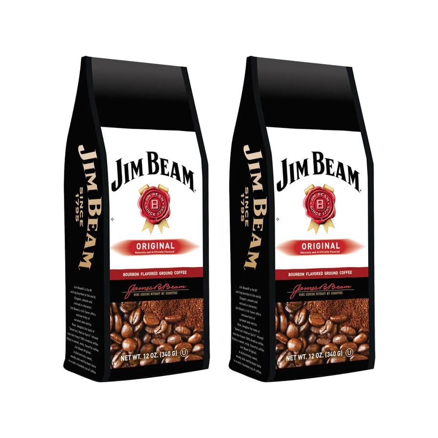 Bourbon Vanilla Inspired Ground Coffee 2-Pack (2 x 12oz Bags) – Smooth Medium Roast with Creamy Vanilla and Toasted Oak Notes