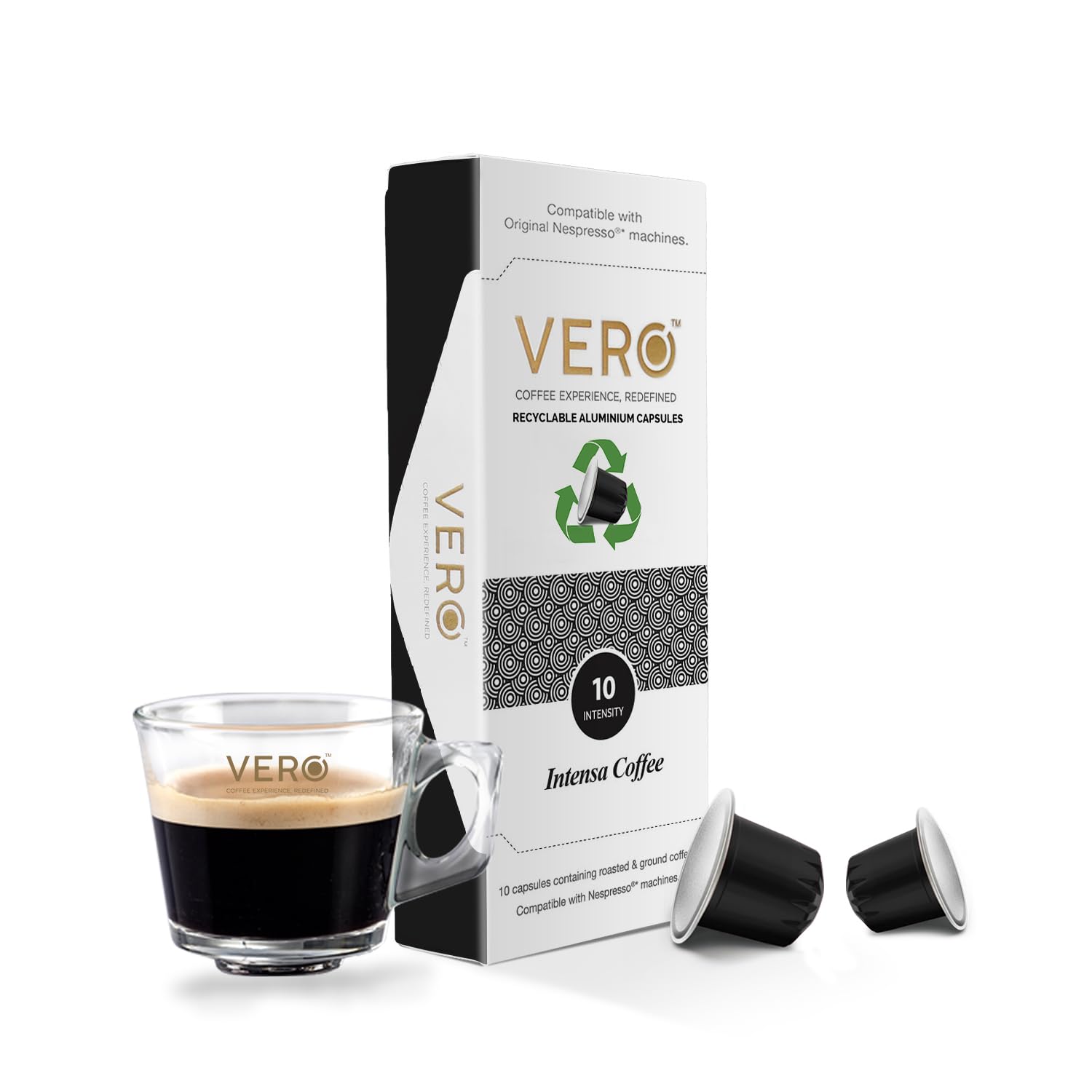 VERO, Intensa Coffee Capsules, Intensity 10 of 12, Recyclable Aluminium Coffee Capsules, Made in U.K, Original Nespresso Compatible Coffee Pods (3) (B0821GQJ43) Amazon Price History, Amazon Price Tracker
