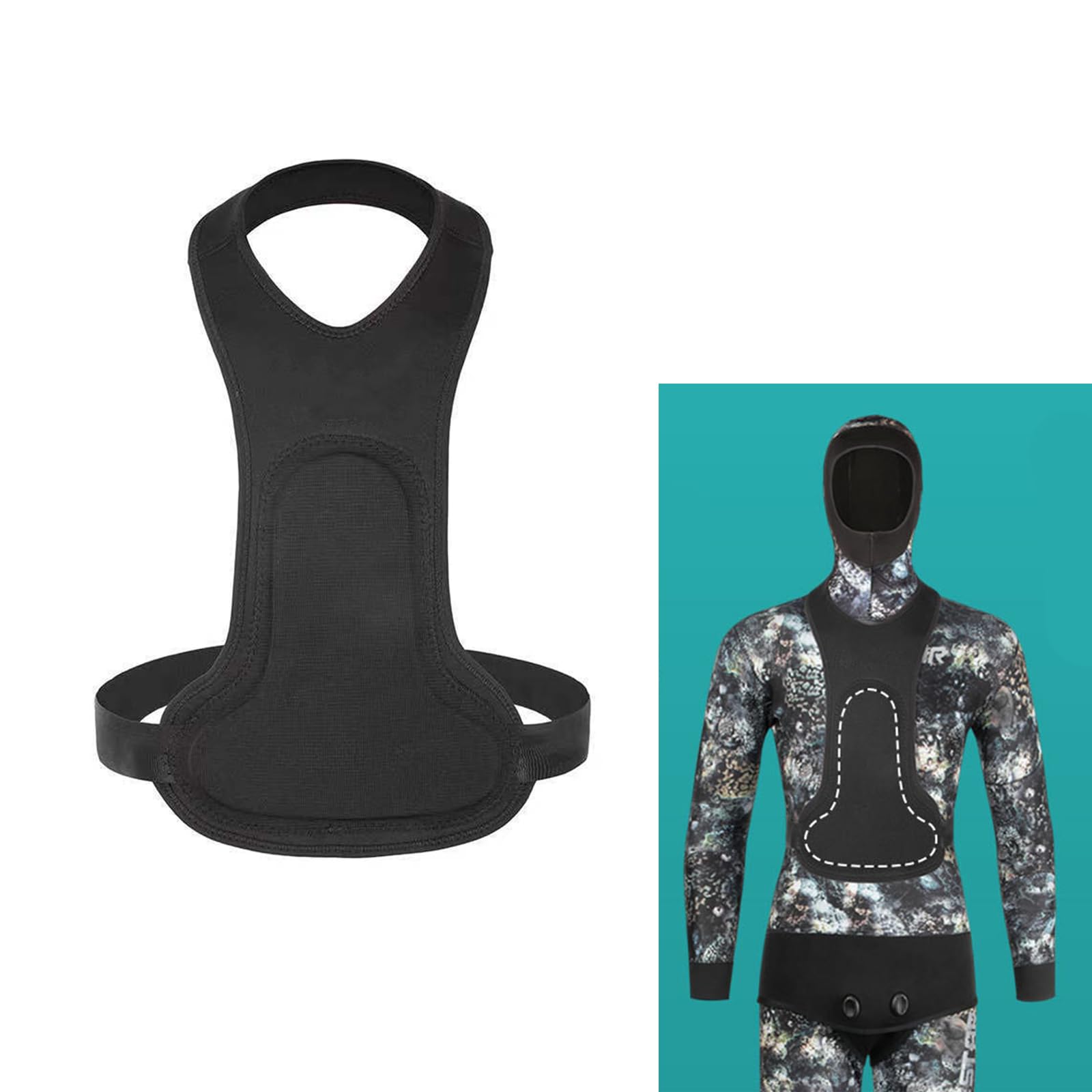KAIXINXIN Thick Diving Suit Professional Protective Top Neoprene Chest Loading Pad Thicken Diving Breast Vest for Men Women