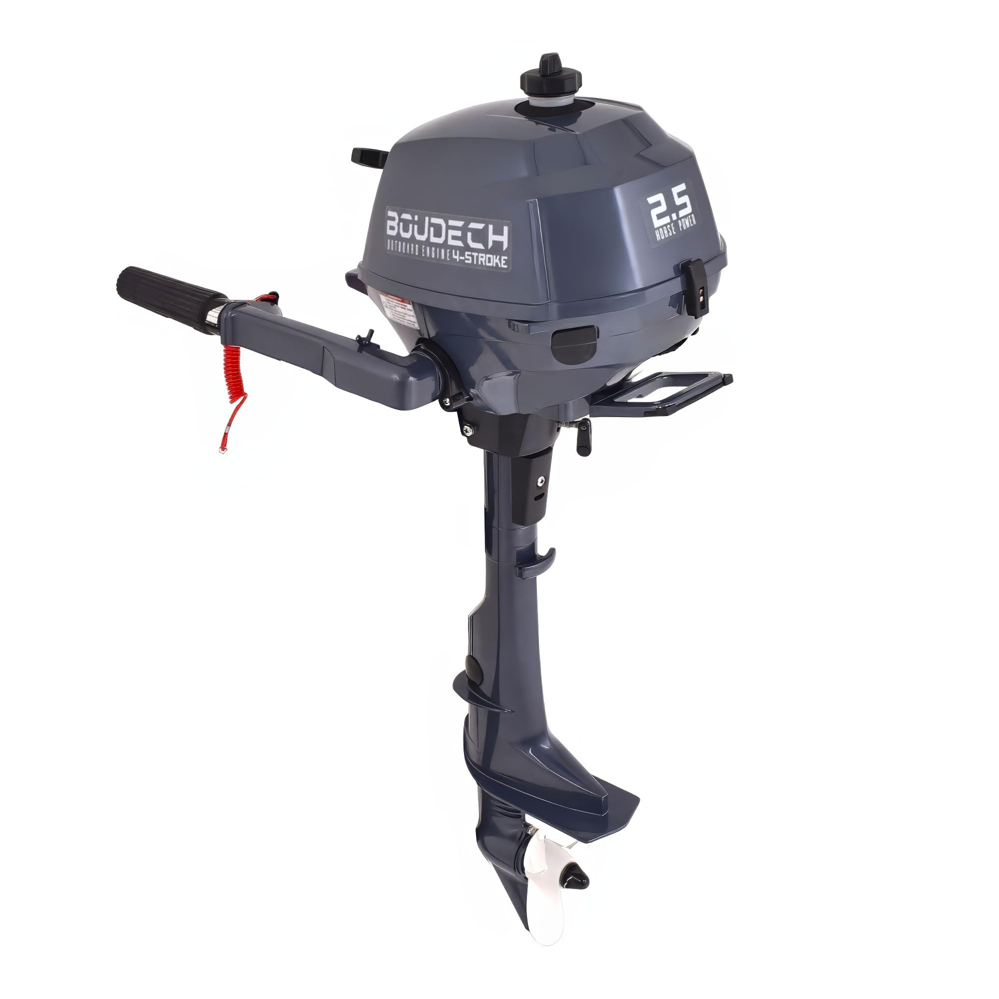Boudech Krave 2.5 Motore Fuoribordo a Benzina 4 Tempi 72cc 2.5 Hp Raffreddato ad Acqua Gambo Corto