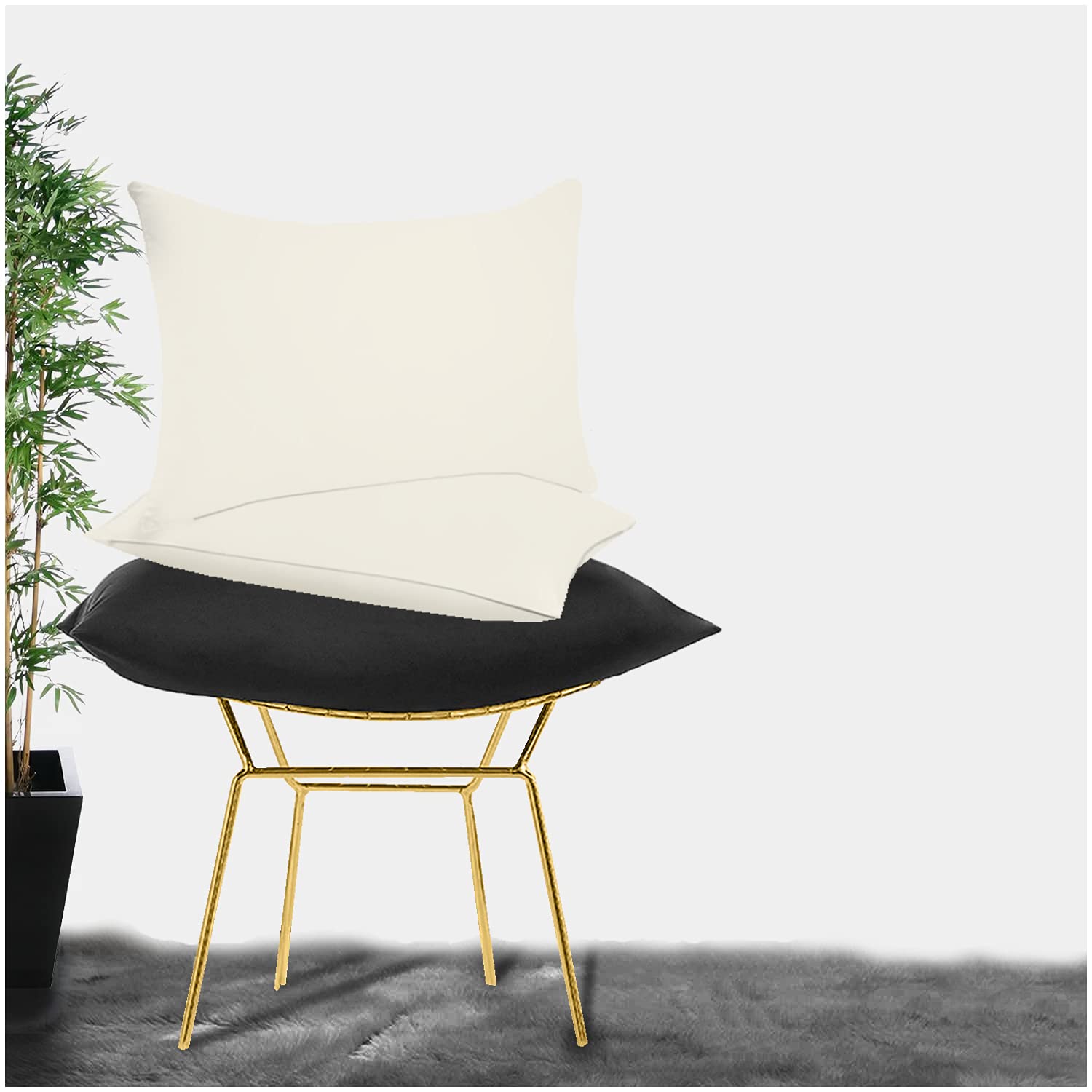Gaveno Cavailia Percale Plain Pillowcase CreamPair
