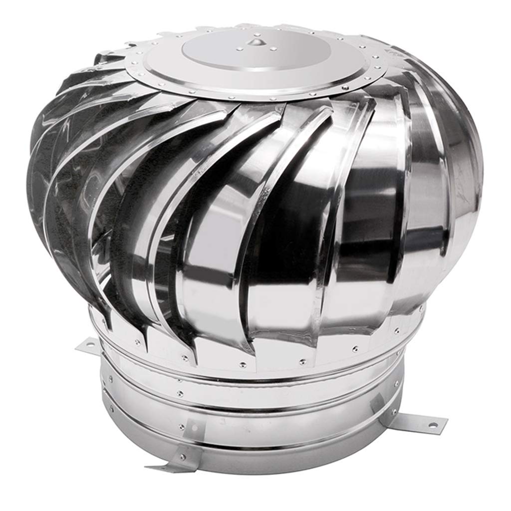 YFBCMXSKG Stainless Steel Rotating Chimney Cowl Cap Spinner Anti-Downdraught Simple to Fit Chimney Cowl Cap,Rotary for Chimneys and Exhaust Vents Chimney Pots,200mm/7.9Inch