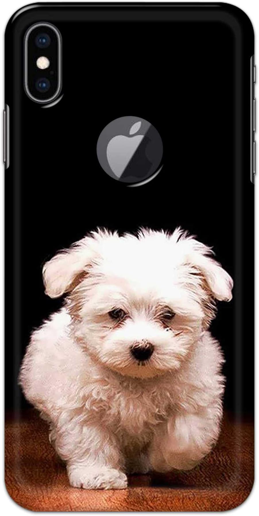 MaroraCases Real Dog Puppy Mans Bestfriend Fluffy Cute Lasa Afso Fair Printed Designer Hard Back Case Cover for iPhone Xs Max Logo View (6.5"), A2101, A1921, A2104 -(DS) MRR2008