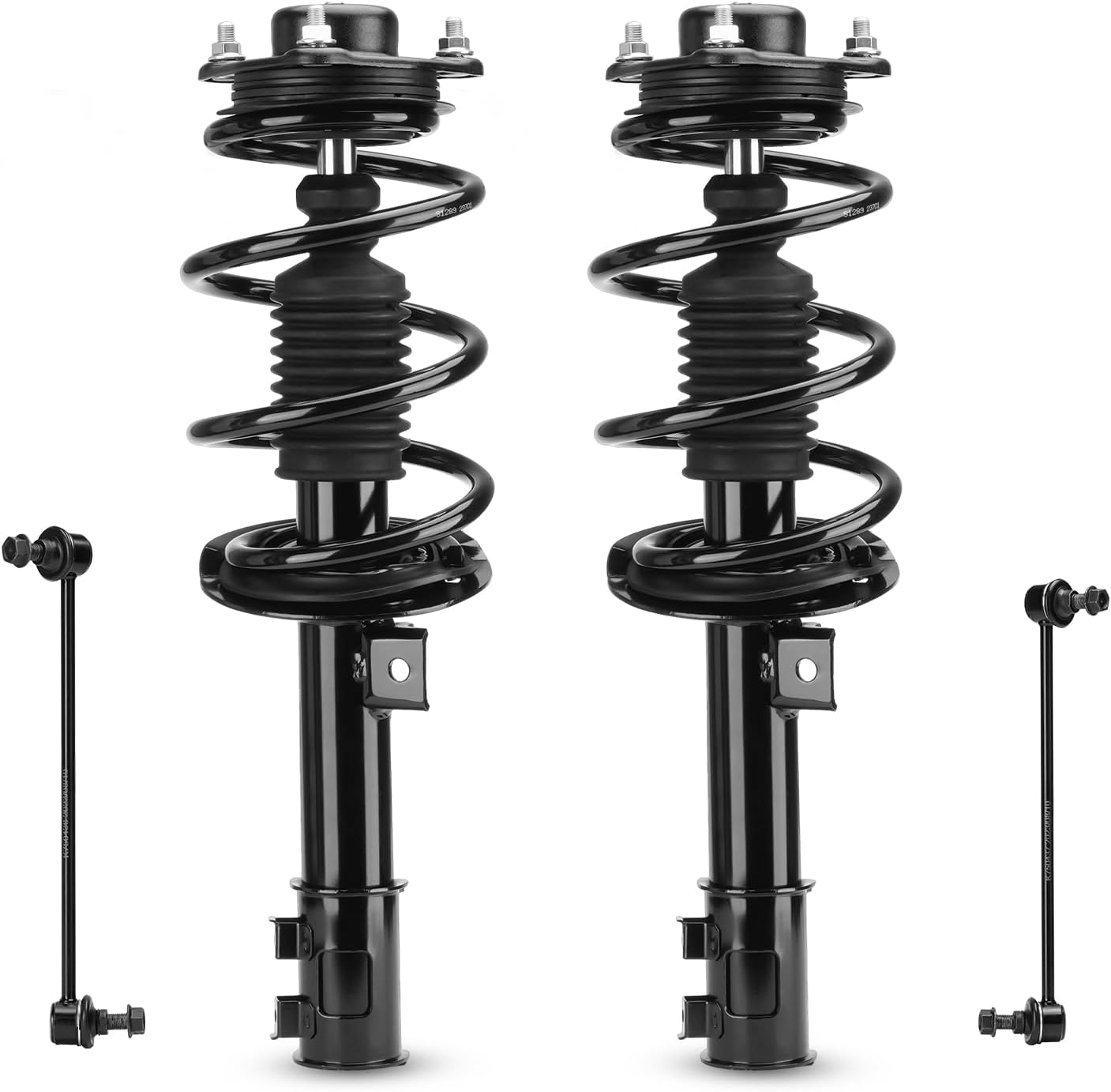 Front Struts w/Coil Spring Assembly + Sway Bar End Links for 2011 Hyundai Sonata GLS Limited 2.4L 532585 532586 K750436 K750437 (4pc)