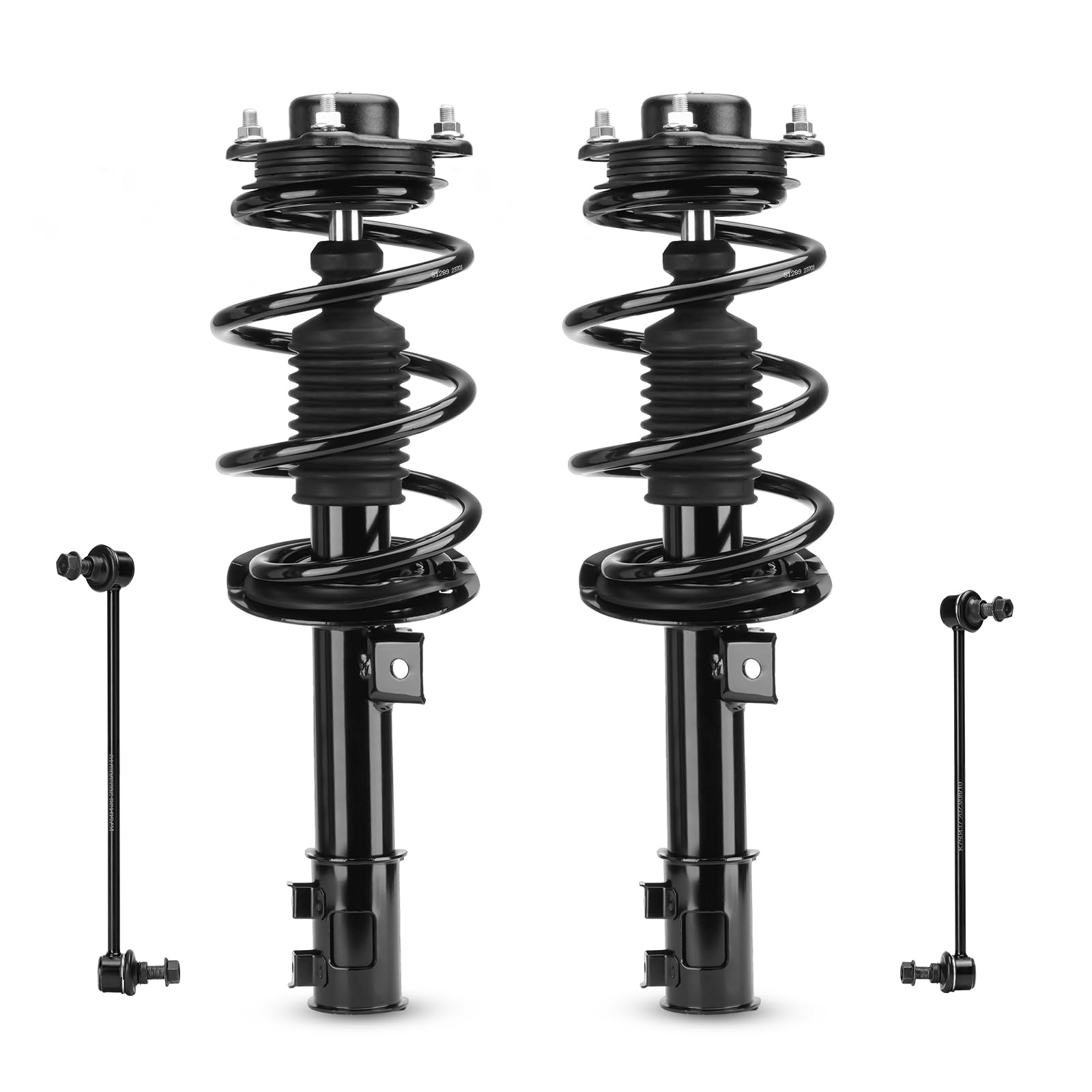 Front Struts w/Coil Spring Assembly + Sway Bar End Links for 2011 Hyundai Sonata GLS Limited 2.4L 532585 532586 K750436 K750437 (4pc)