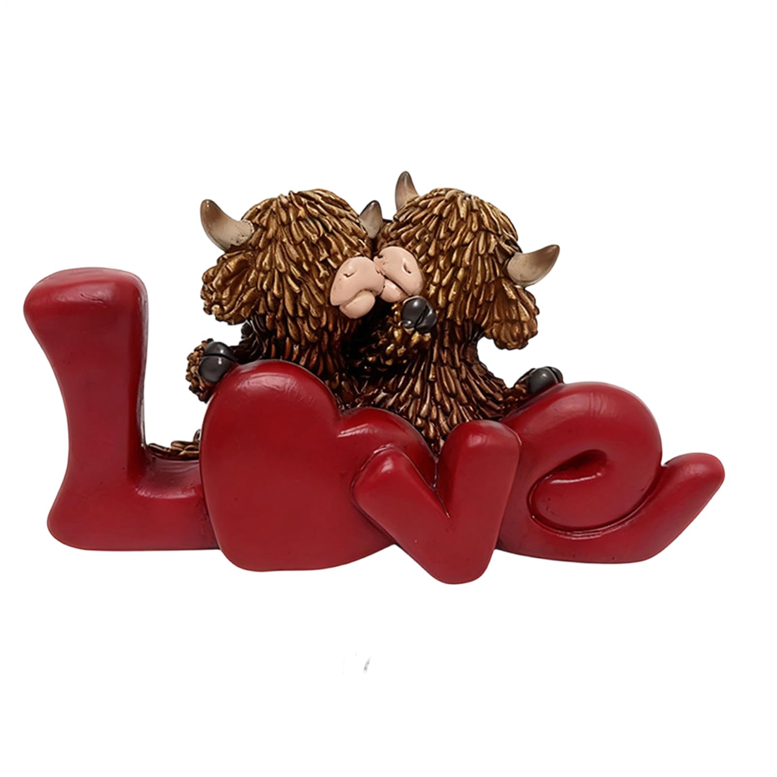 Figurine vache Saint-Valentin sculpture couple amoureux symbole d'affection