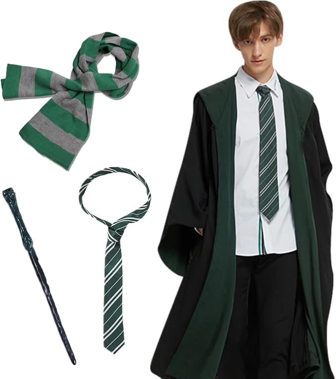 Amycute Mago Scuola Costume per Adulti e Bambini, Mantello, Cravatta,  Sciarpa, Bacchetta Magica, per Carnevale Fancy Dress Halloween Cosplay  (155) : Amazon.it: Giochi e giocattoli