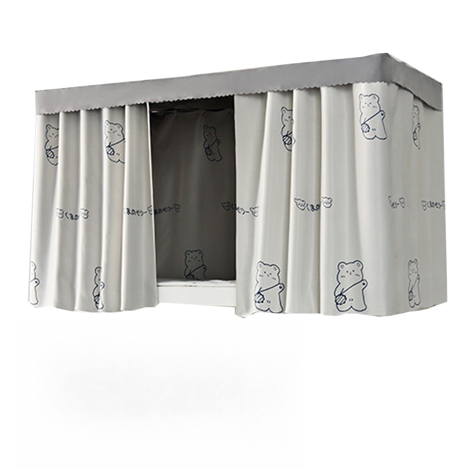 Baldacchino per Letto 3 Strati Oscurante Privacy Tenda A Baldacchino per Letto A Castello Antipolvere Tenda da Letto Protezione per Il Sonno(Curtain*2+Top,1.5M_Gray A)