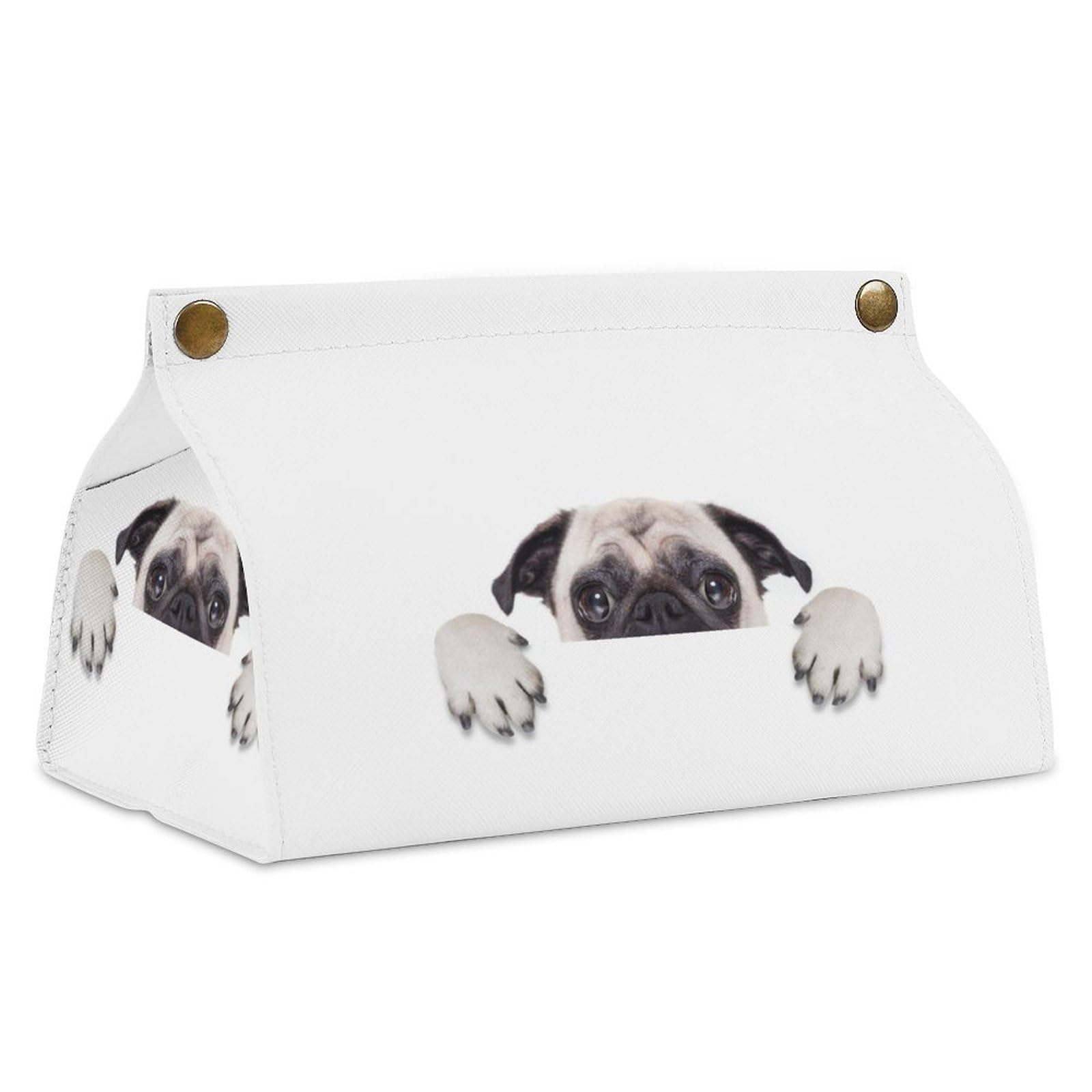Amazon｜ティッシュケース 可愛い パグ犬 ティッシュボックス PUレザー