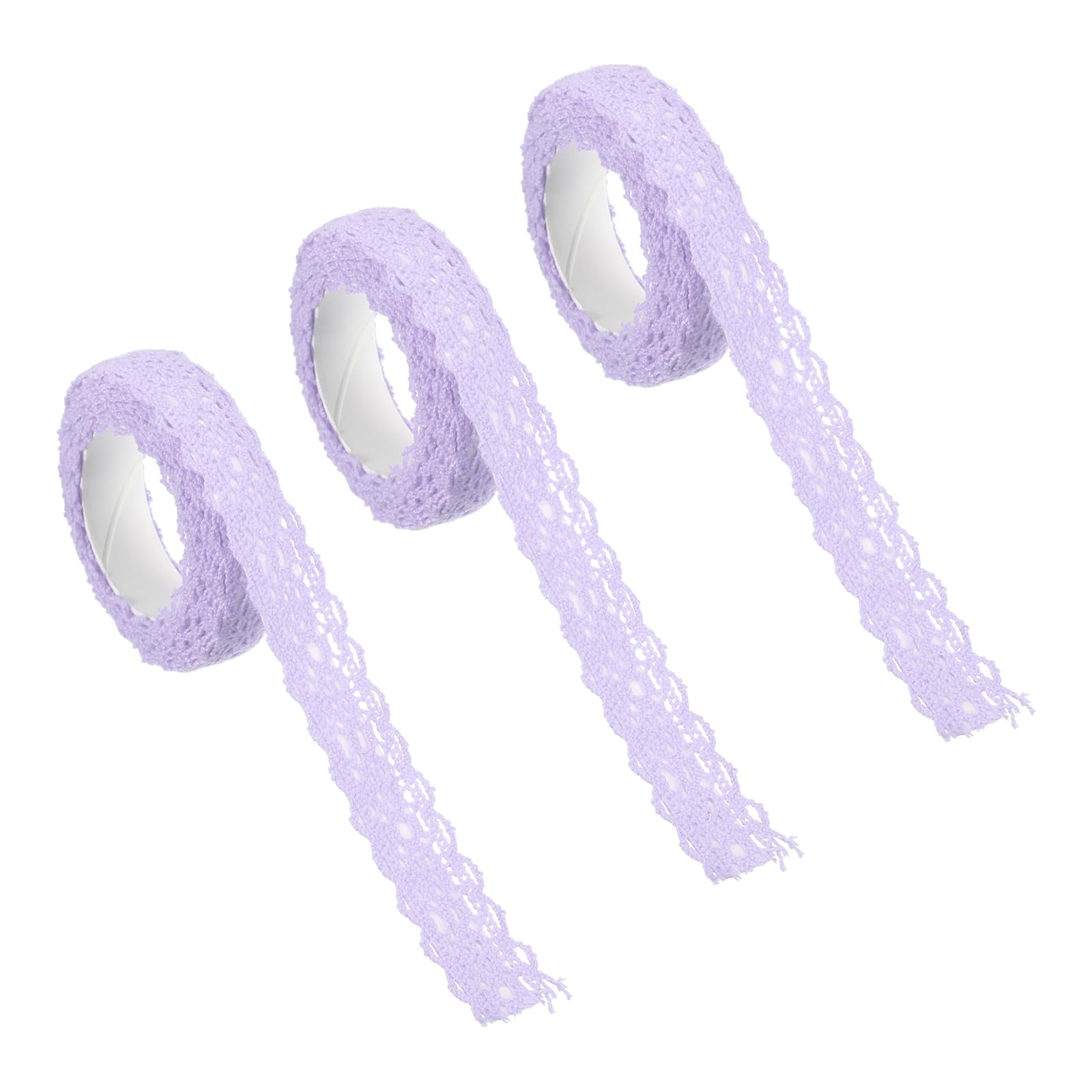 PATIKIL Nastro di Pizzo Autoadesivo Larghezza 0,7 2 Iarde, 3pz Nastro di Pizzo in Cotone Adesivo per Artigianato Scrapbooking Creazione Carte Fai da Te, Viola