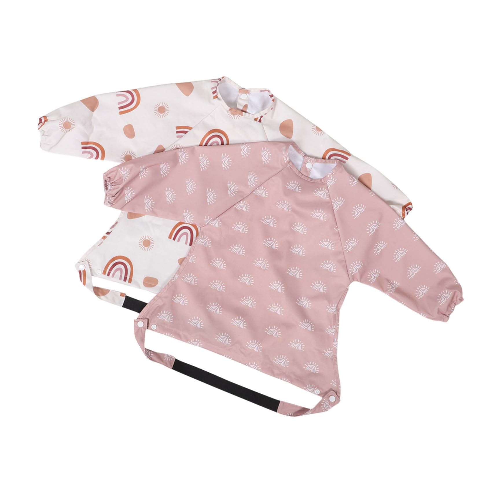 YARNOW 2 Pezzi Bavaglini Impermeabili con Maniche Lunghe Grembiuli per Inverno Copertura per Seggiolone Facili Indossare e Pulire
