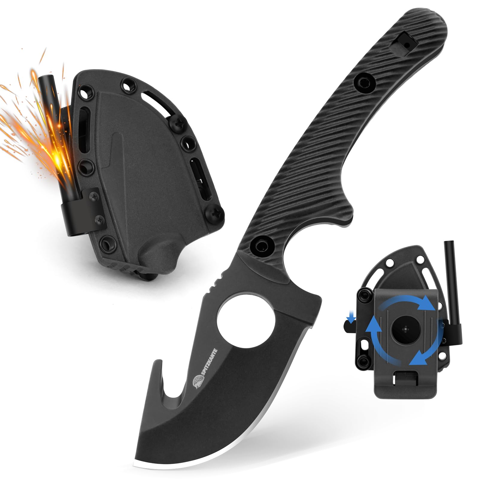 Amazon.com : SPITZKANTE Small Fixed Blade Knife with Sheath, Fire
