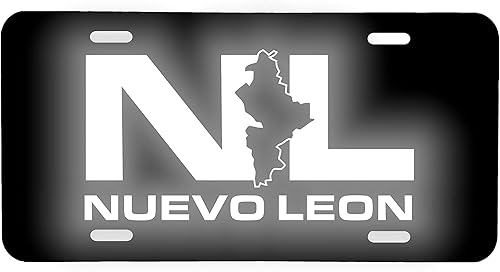 Nuevo Leon NL - Placa de matrícula de aluminio de 6 x 12 pulgadas, gráfico reflectante